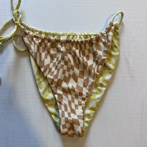 Volcom Reversible Bikini Bottom - Tan and Green